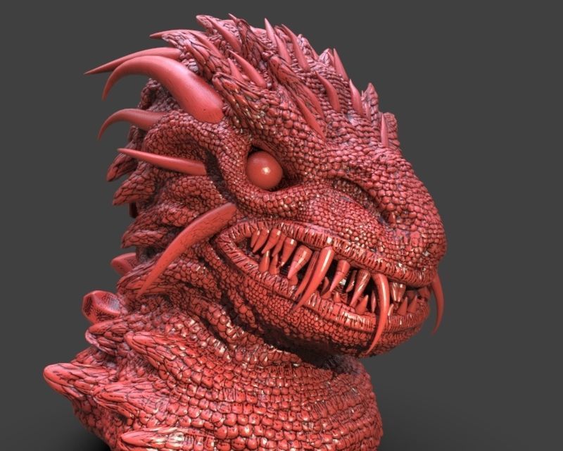 Kaiju Bust 3D print model_7