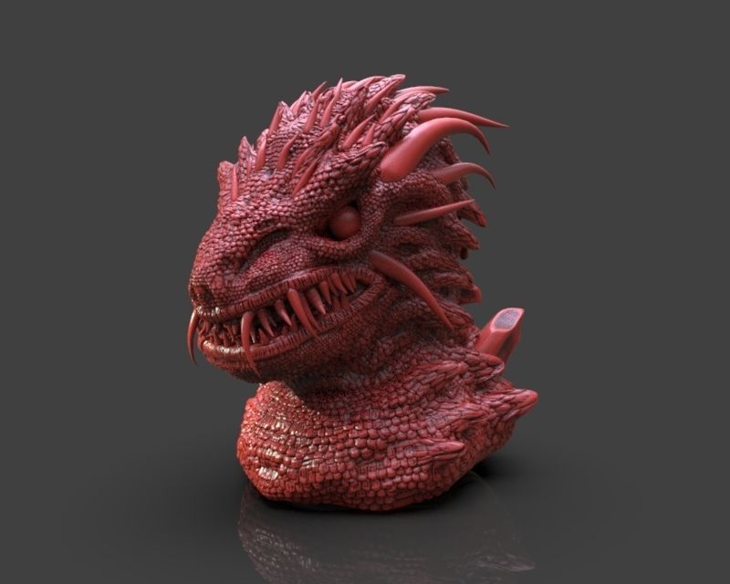 Kaiju Bust 3D print model_3