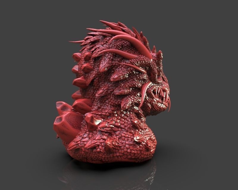 Kaiju Bust 3D print model_6