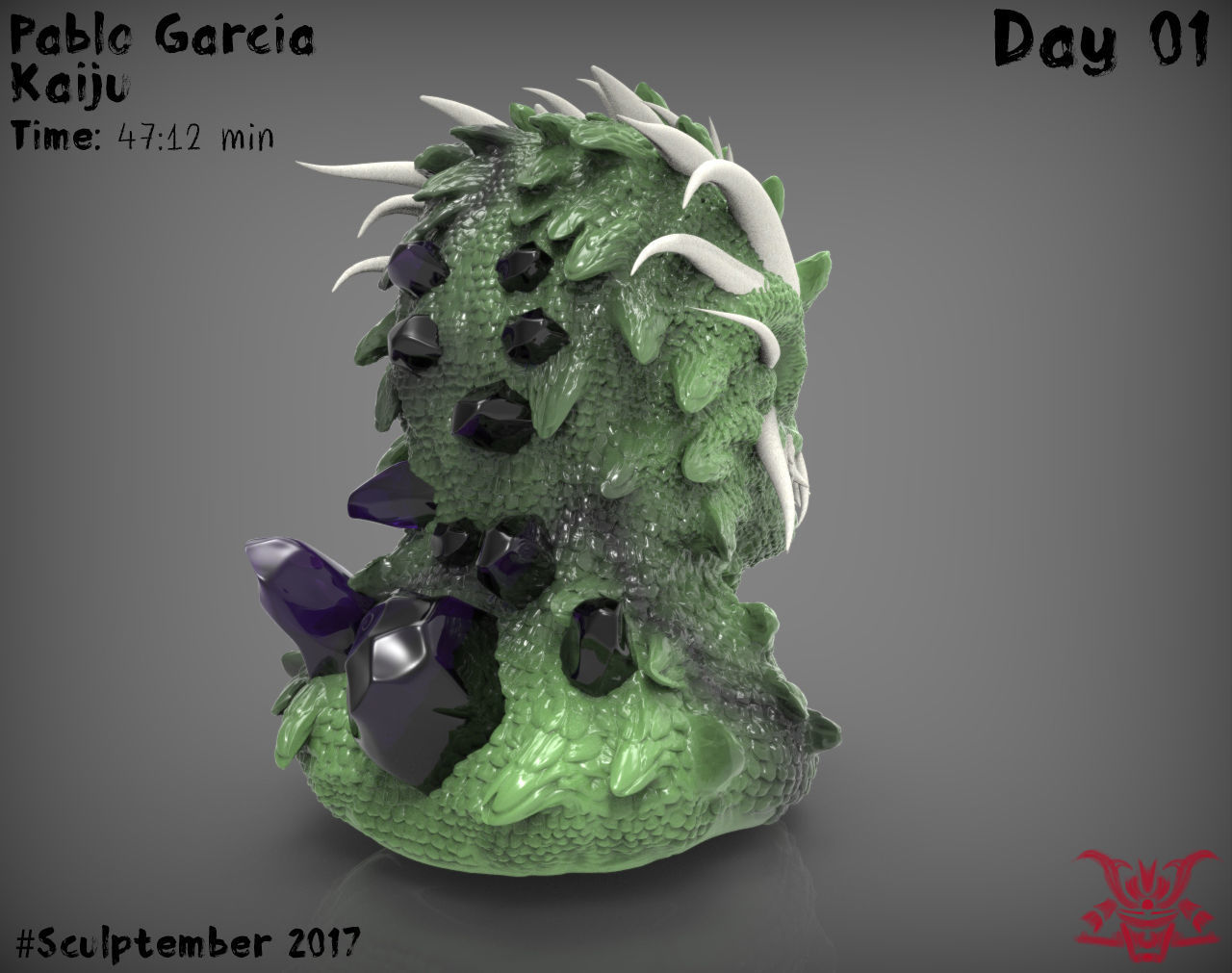 Kaiju Bust 3D print model_10