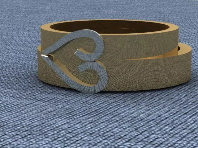 ring with 2 hearts Free 3D print model_0