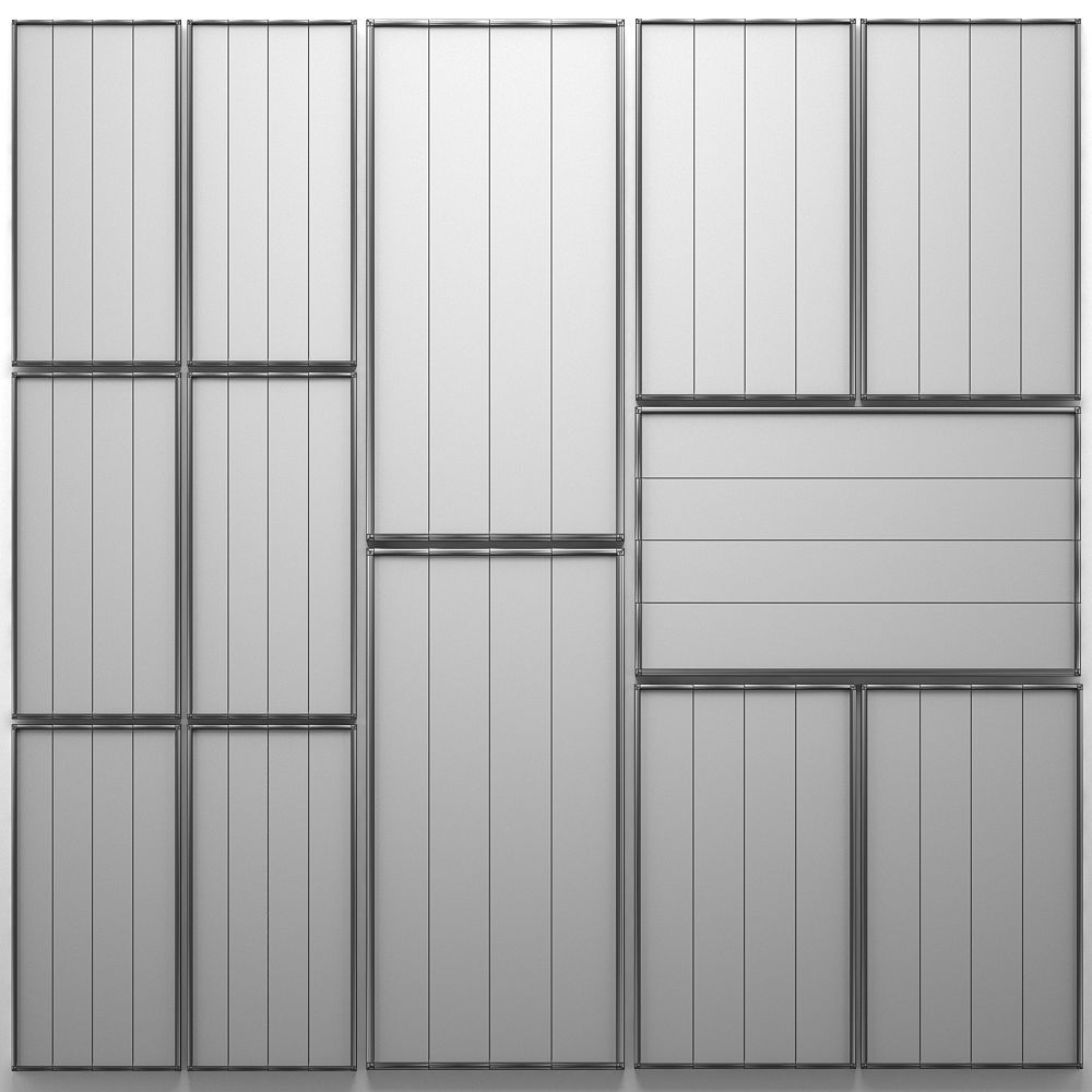 Collection of paintings with gold for walls 3 3D model_6