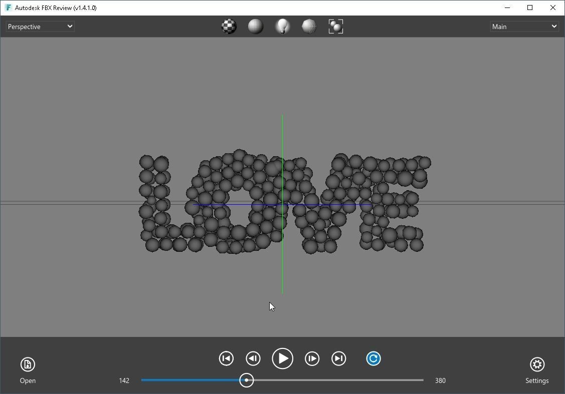 word LOVE formed out of spheres 3D model_4