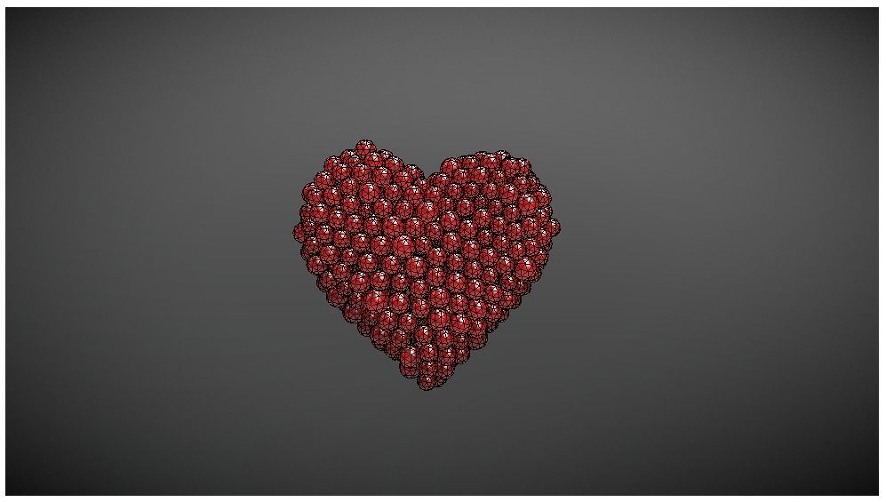 Heart shape - forming animation from spheres 3D model_3