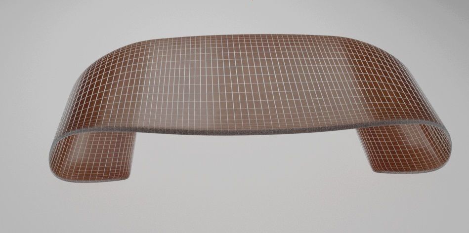 modern wooden table Free 3D model_2