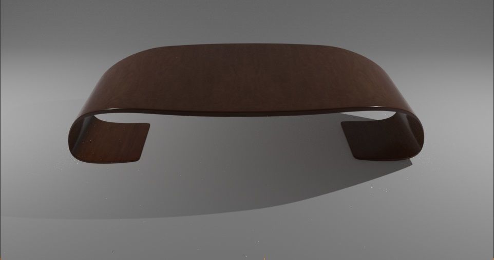 modern wooden table Free 3D model_3