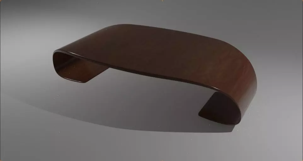 modern wooden table Free 3D model_0