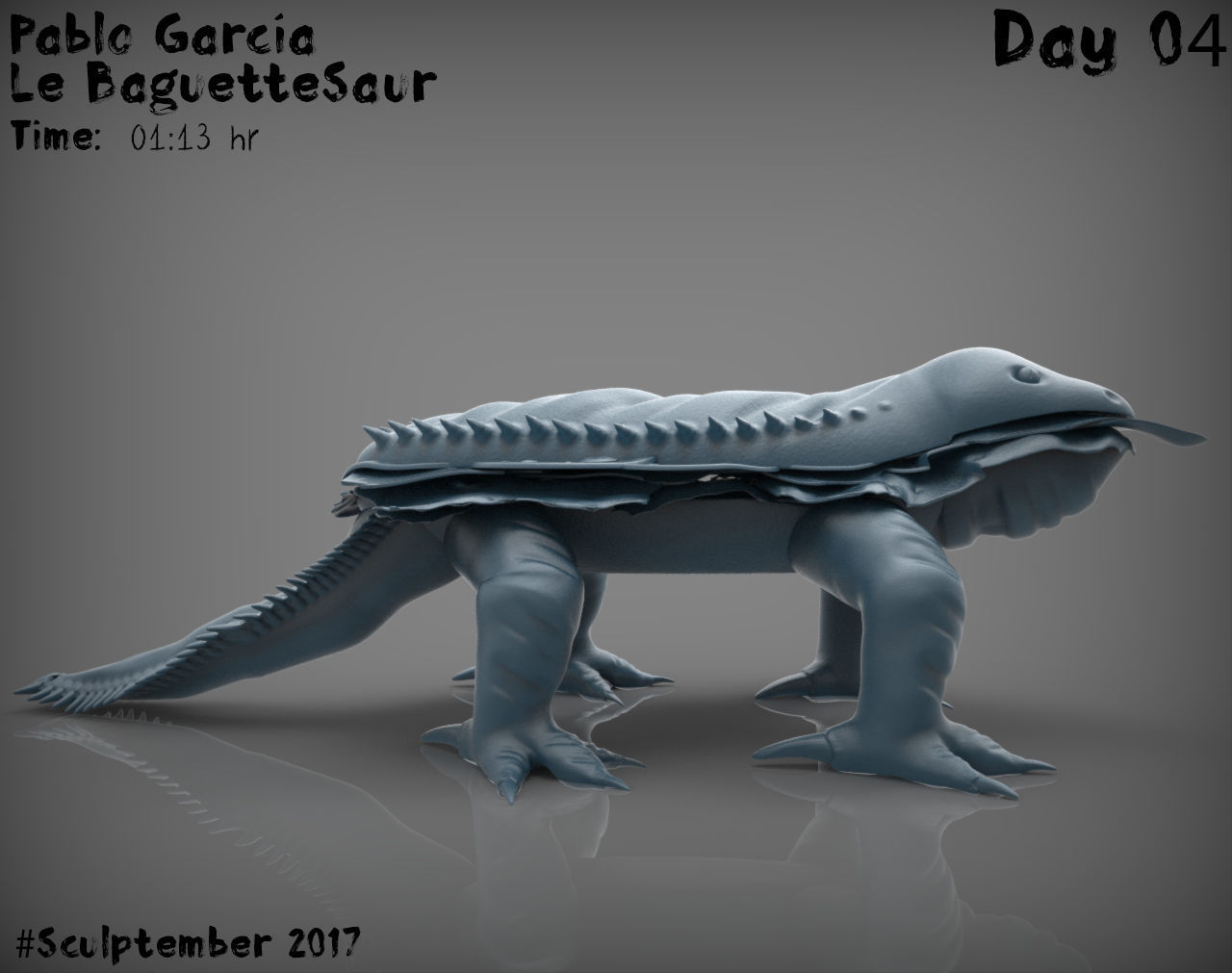Baguesaur Sculpture 3D print model_11