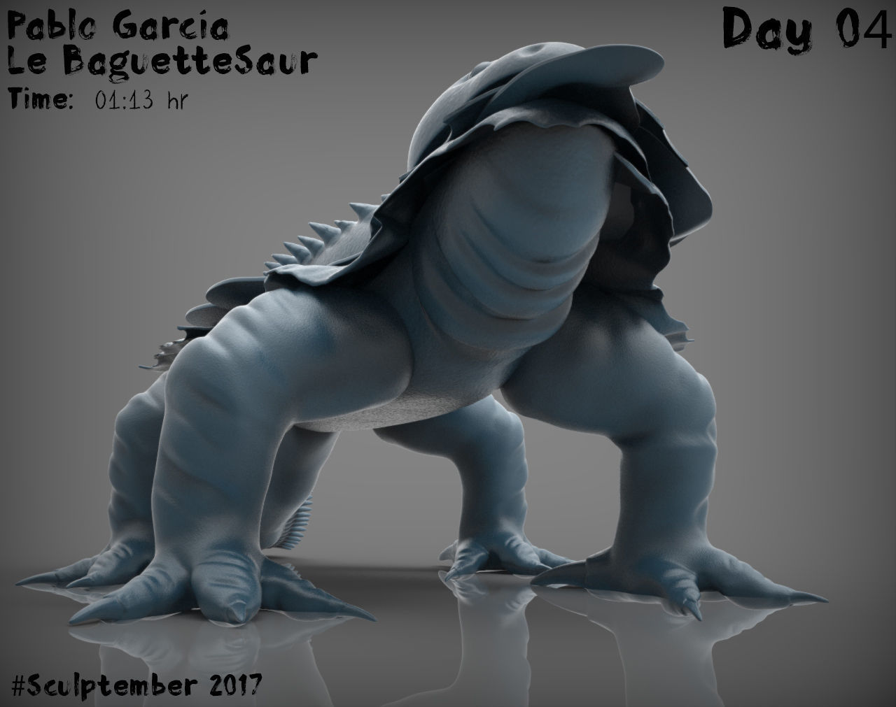 Baguesaur Sculpture 3D print model_14