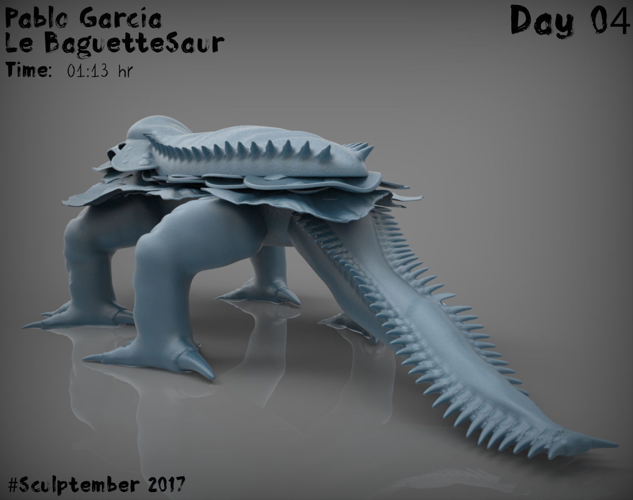 Baguesaur Sculpture 3D print model_10