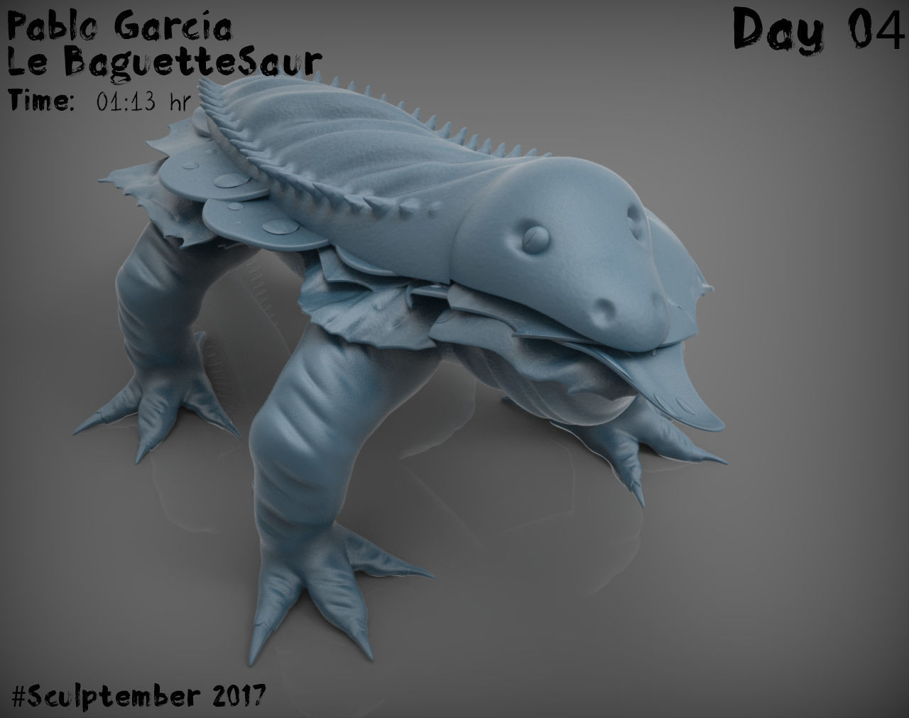 Baguesaur Sculpture 3D print model_12