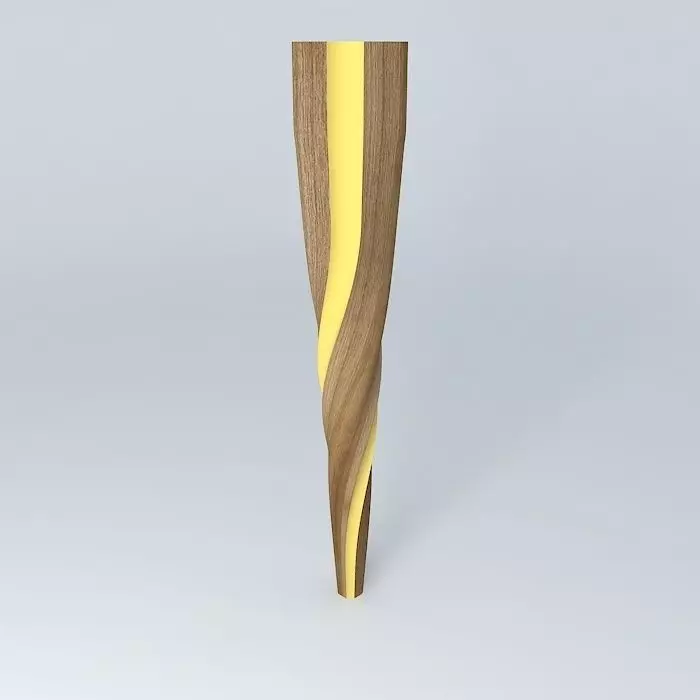 leg wooden stool with stripe Free 3D model_0