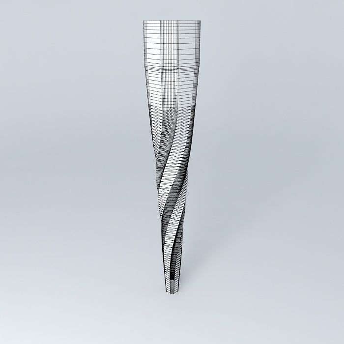 leg wooden stool with stripe Free 3D model_3