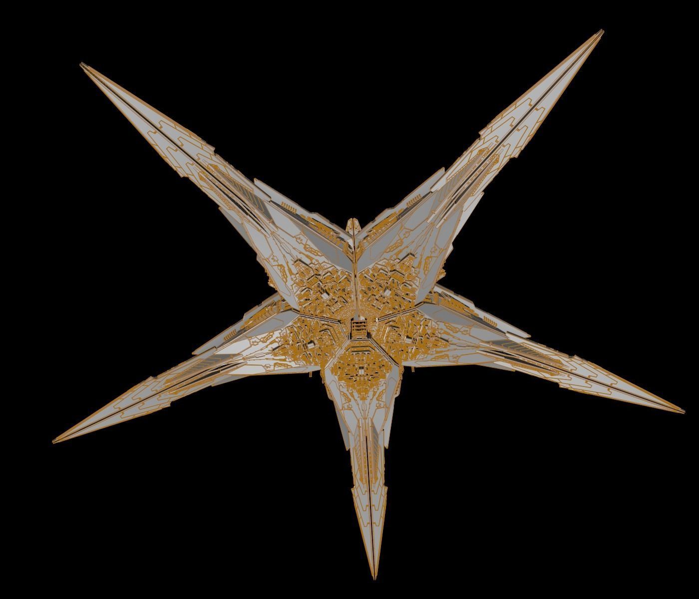 Starbase golden star 3D model_18