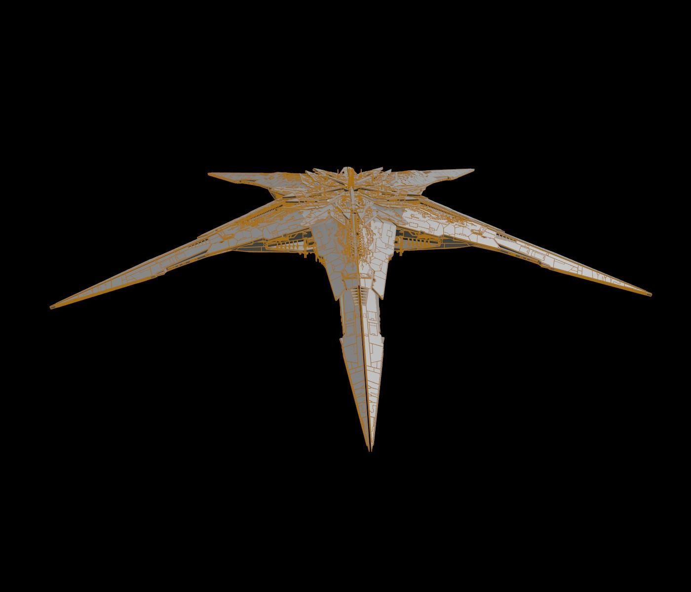 Starbase golden star 3D model_11