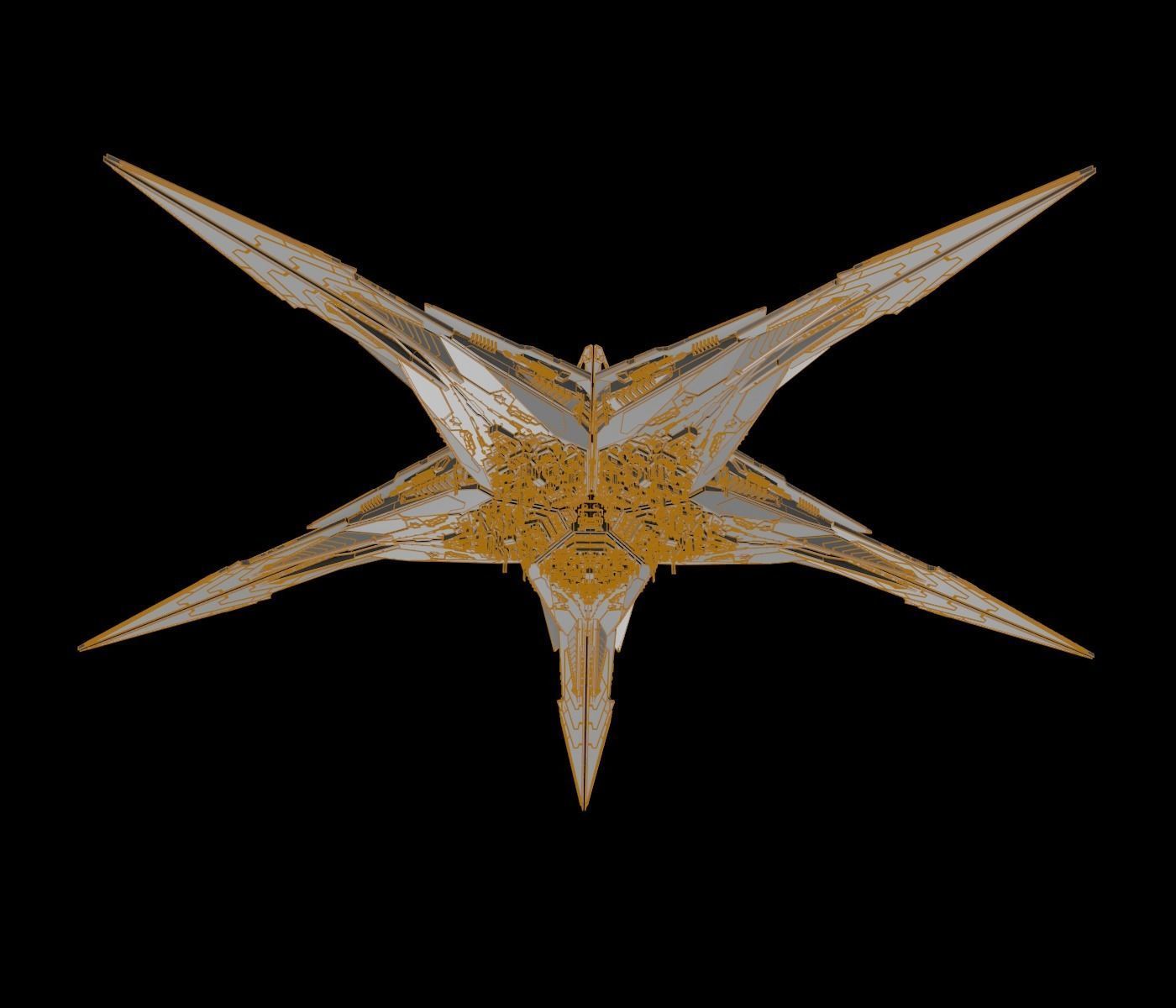 Starbase golden star 3D model_17