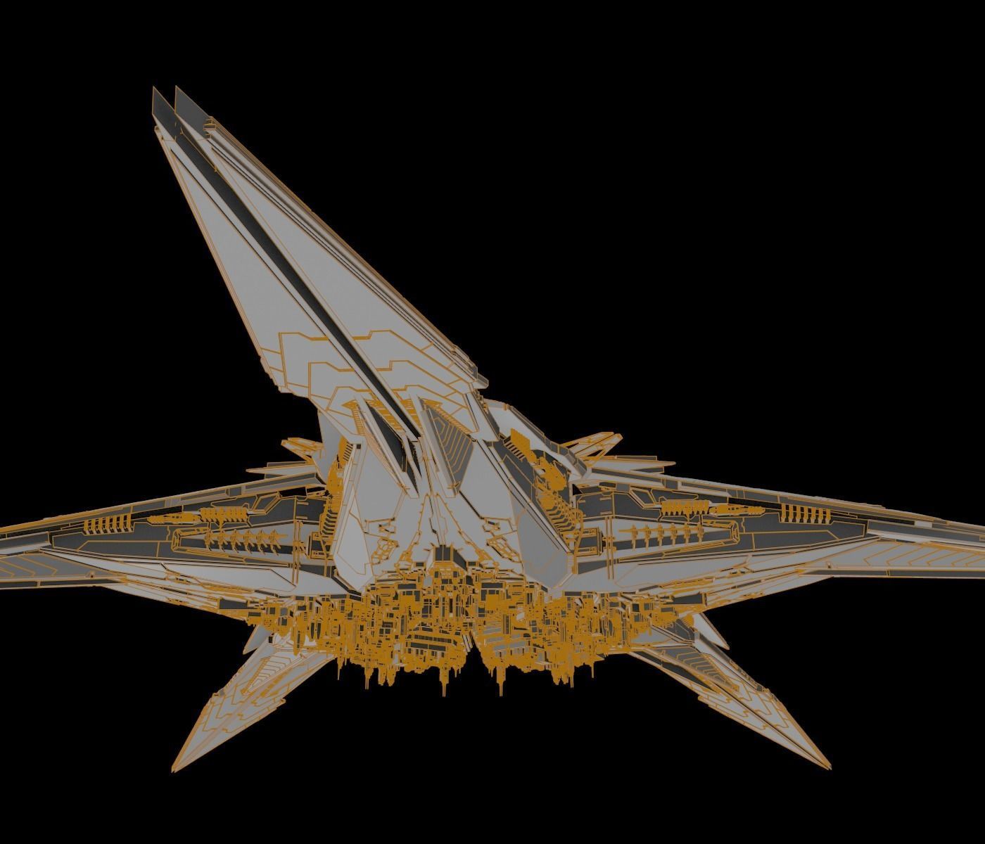 Starbase golden star 3D model_16