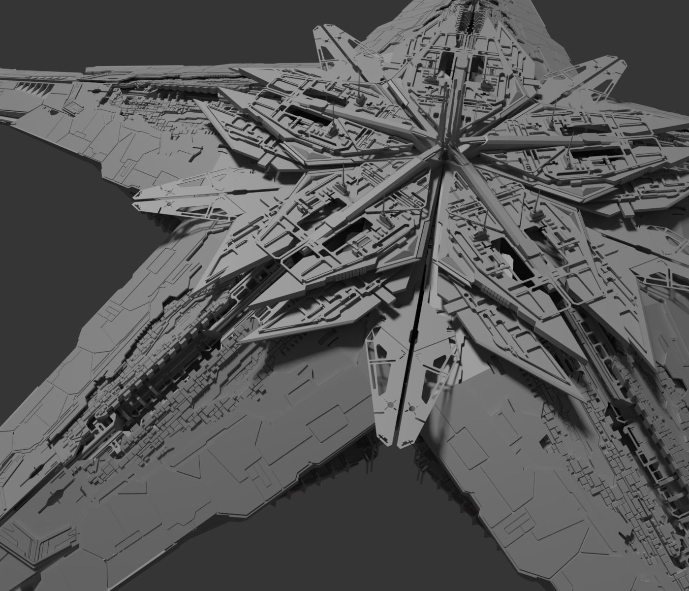 Starbase golden star 3D model_3