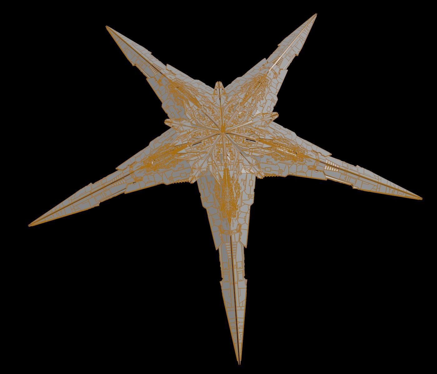 Starbase golden star 3D model_12