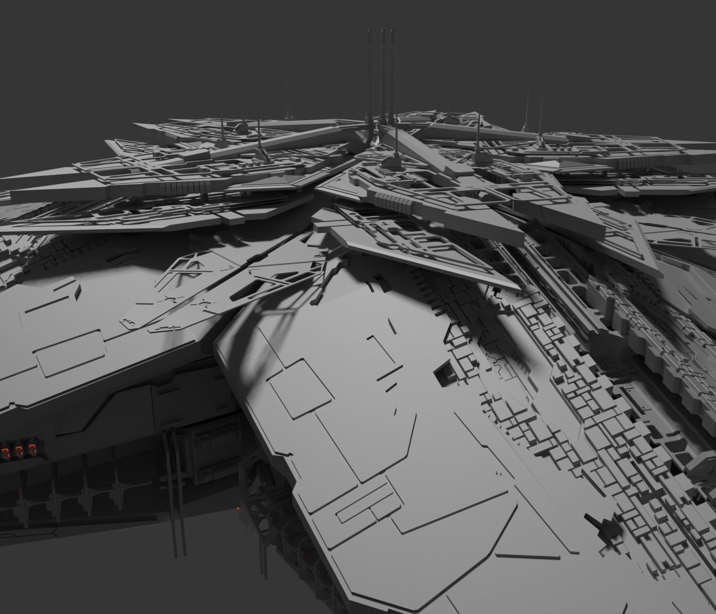 Starbase golden star 3D model_4