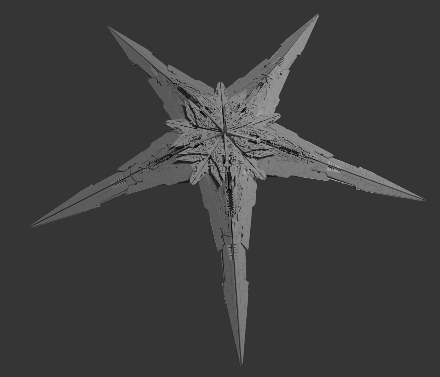 Starbase golden star 3D model_2