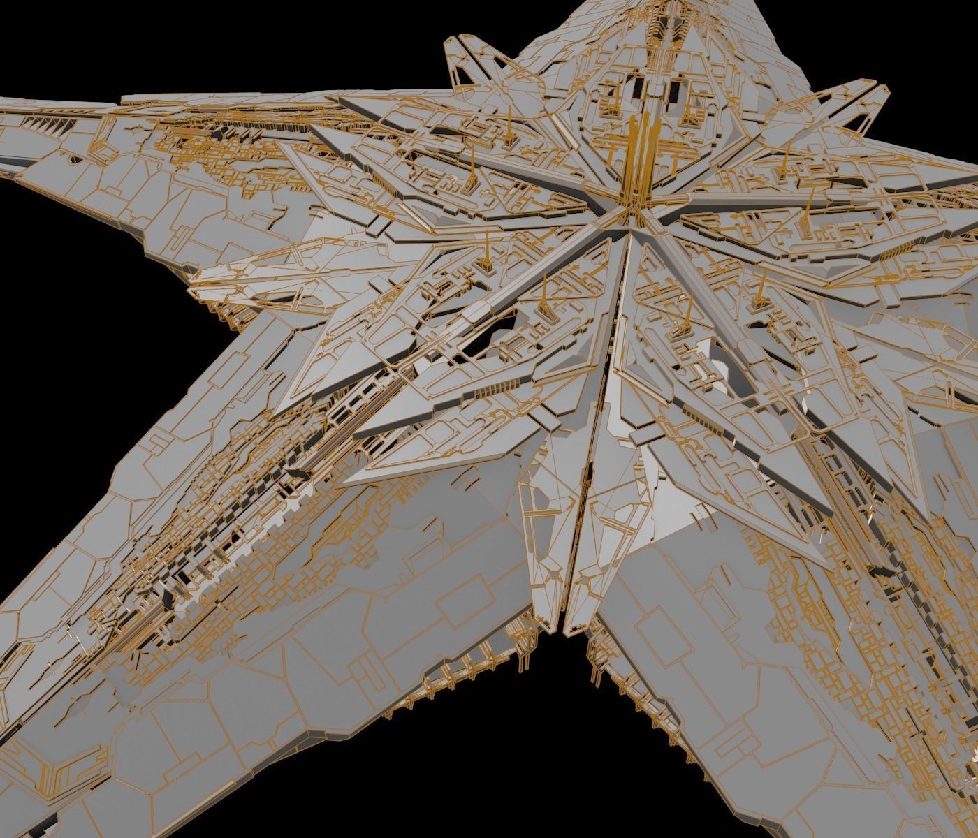 Starbase golden star 3D model_13