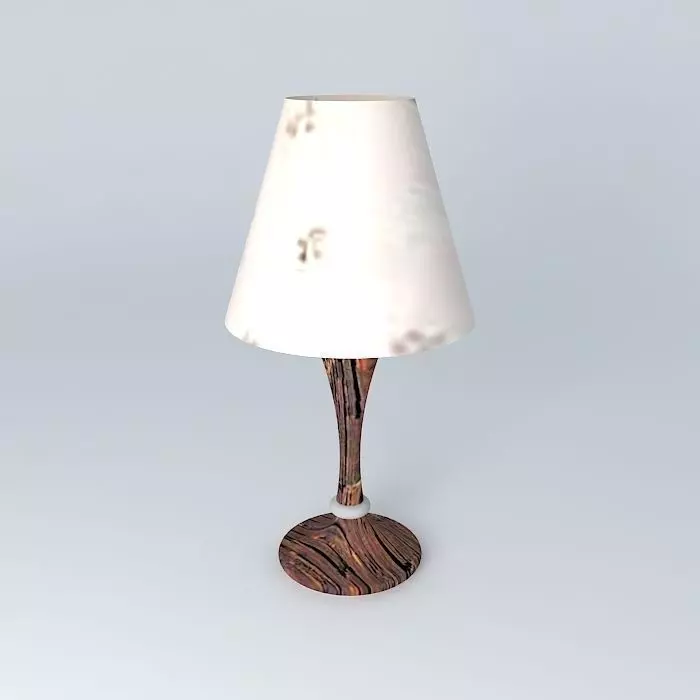 lamp wooden table with shade Free 3D model