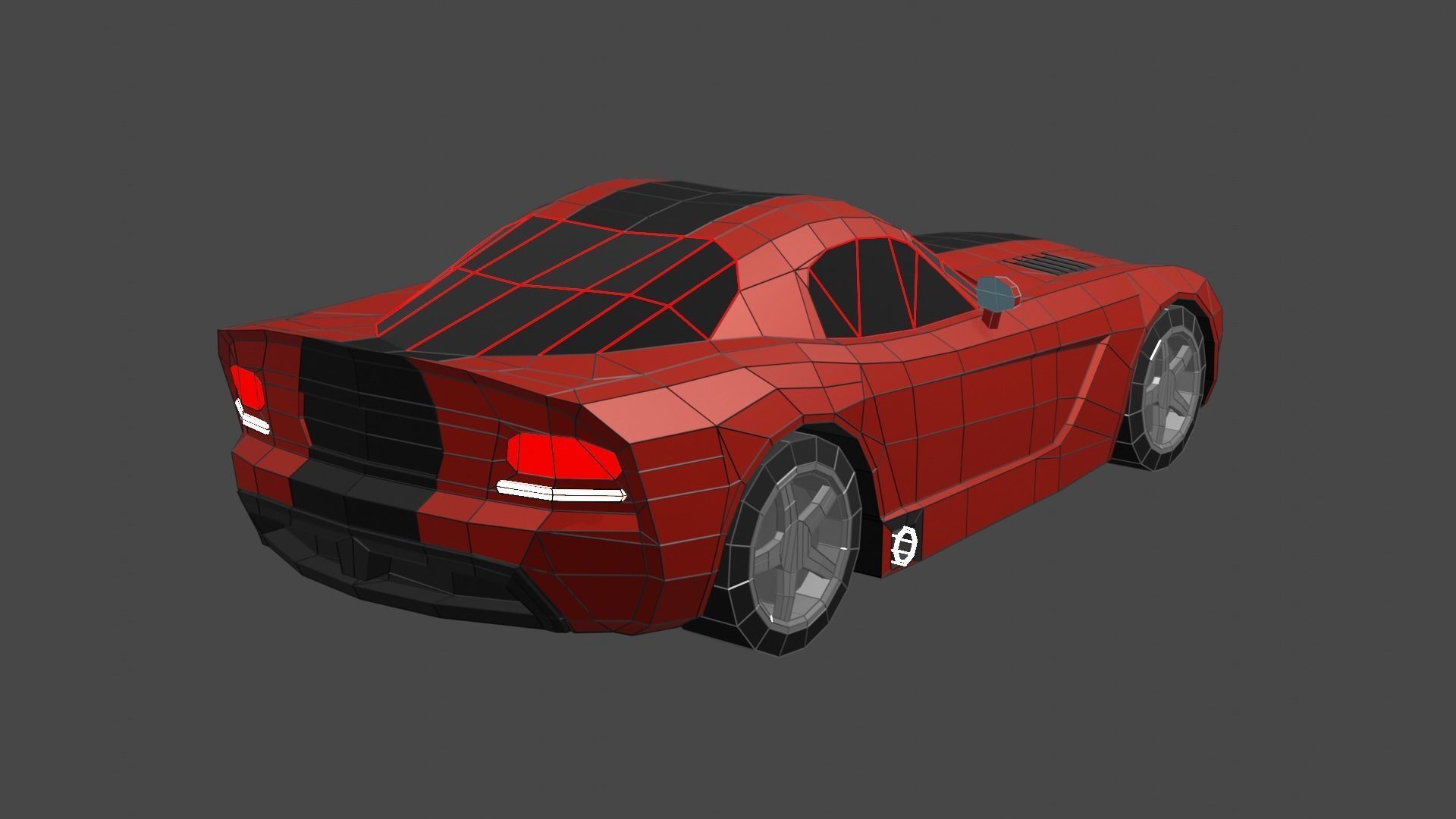 Dodge Viper SRT10 Low-poly 3D model_3