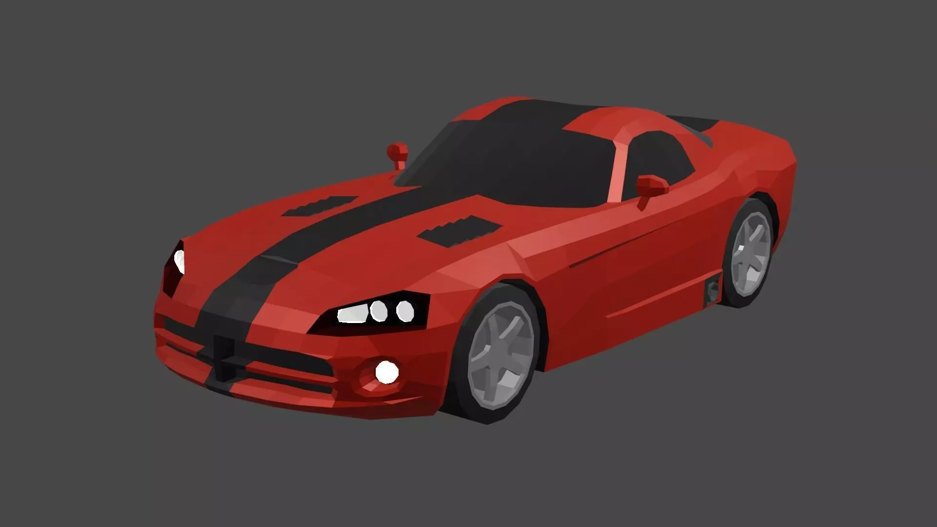 Dodge Viper SRT10 Low-poly 3D model_0