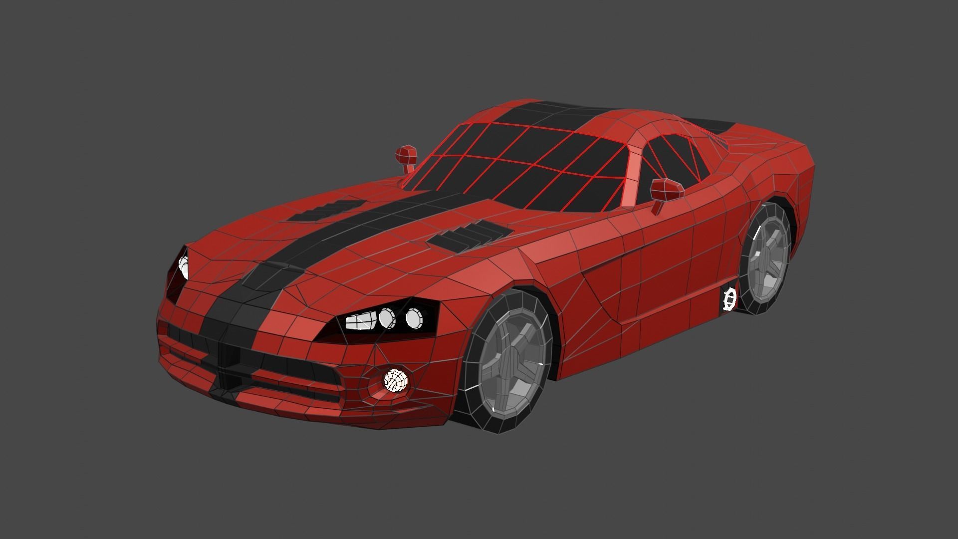 Dodge Viper SRT10 Low-poly 3D model_1