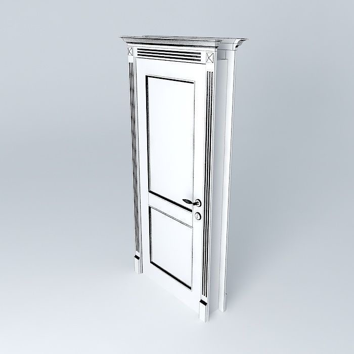 vintage door, door Free 3D model_4