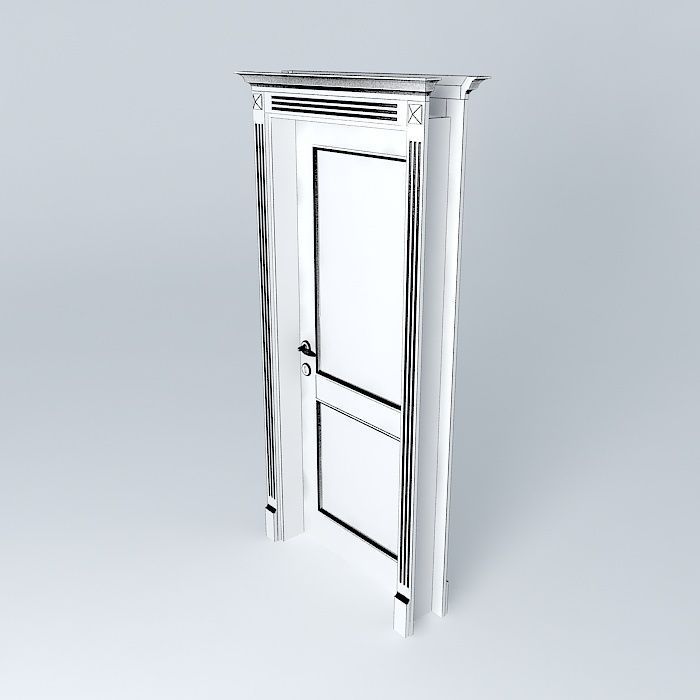 vintage door, door Free 3D model_3