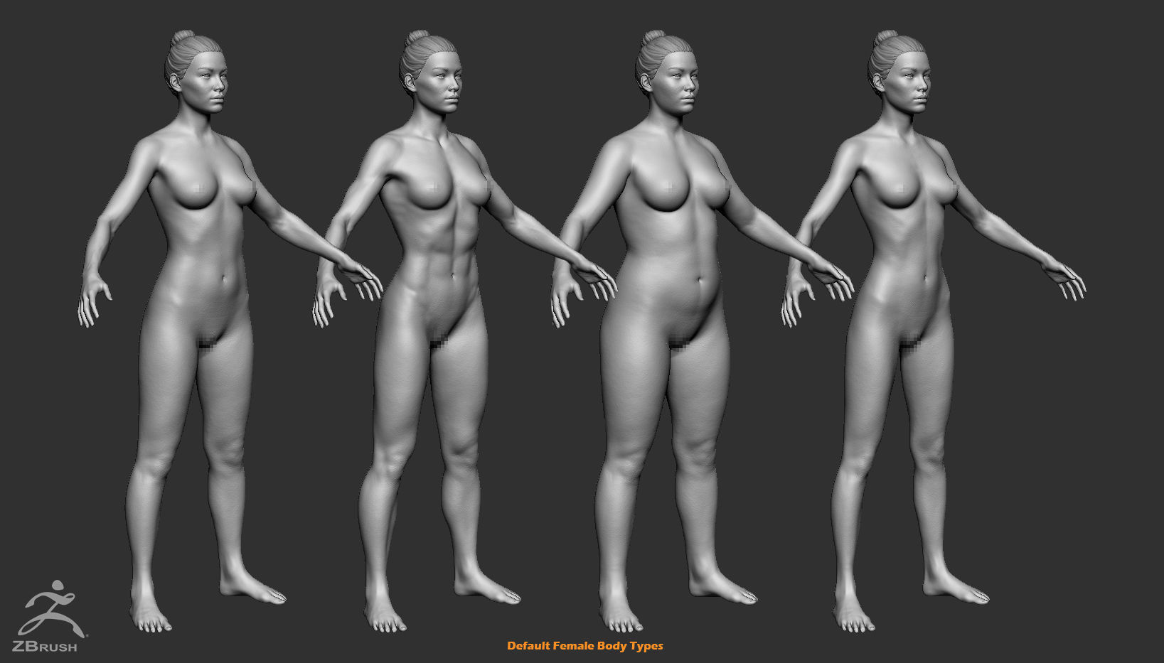 Female Custom Basemesh 3D model_4