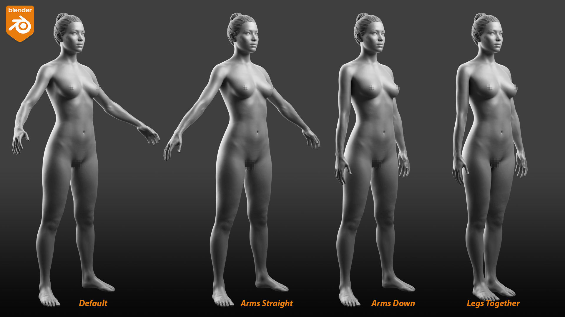 Female Custom Basemesh 3D model_24