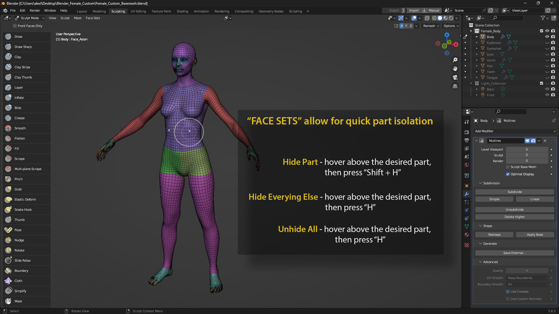 Female Custom Basemesh 3D model_36