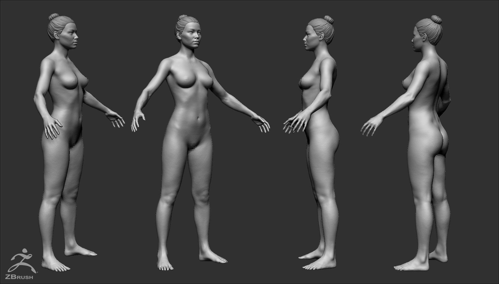 Female Custom Basemesh 3D model_9