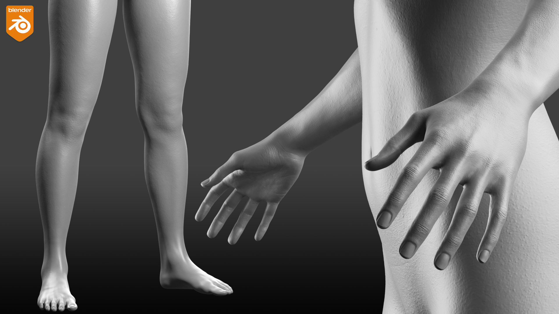 Female Custom Basemesh 3D model_30