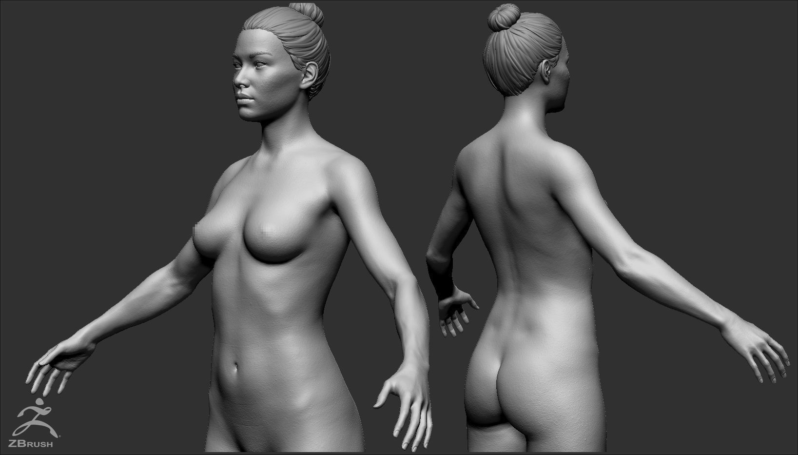Female Custom Basemesh 3D model_11