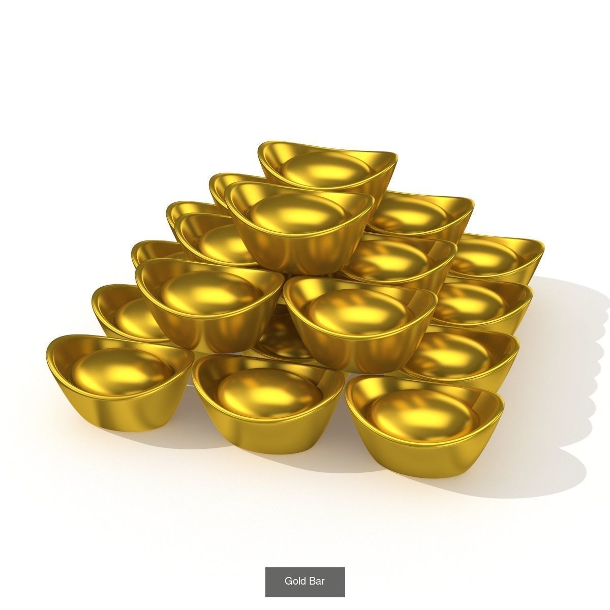 Gold Bar - Silver Bar 3D Model Collection_2