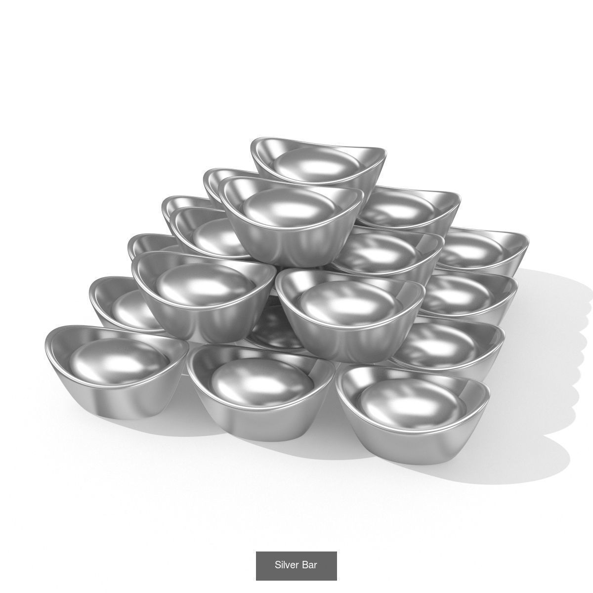 Gold Bar - Silver Bar 3D Model Collection_3