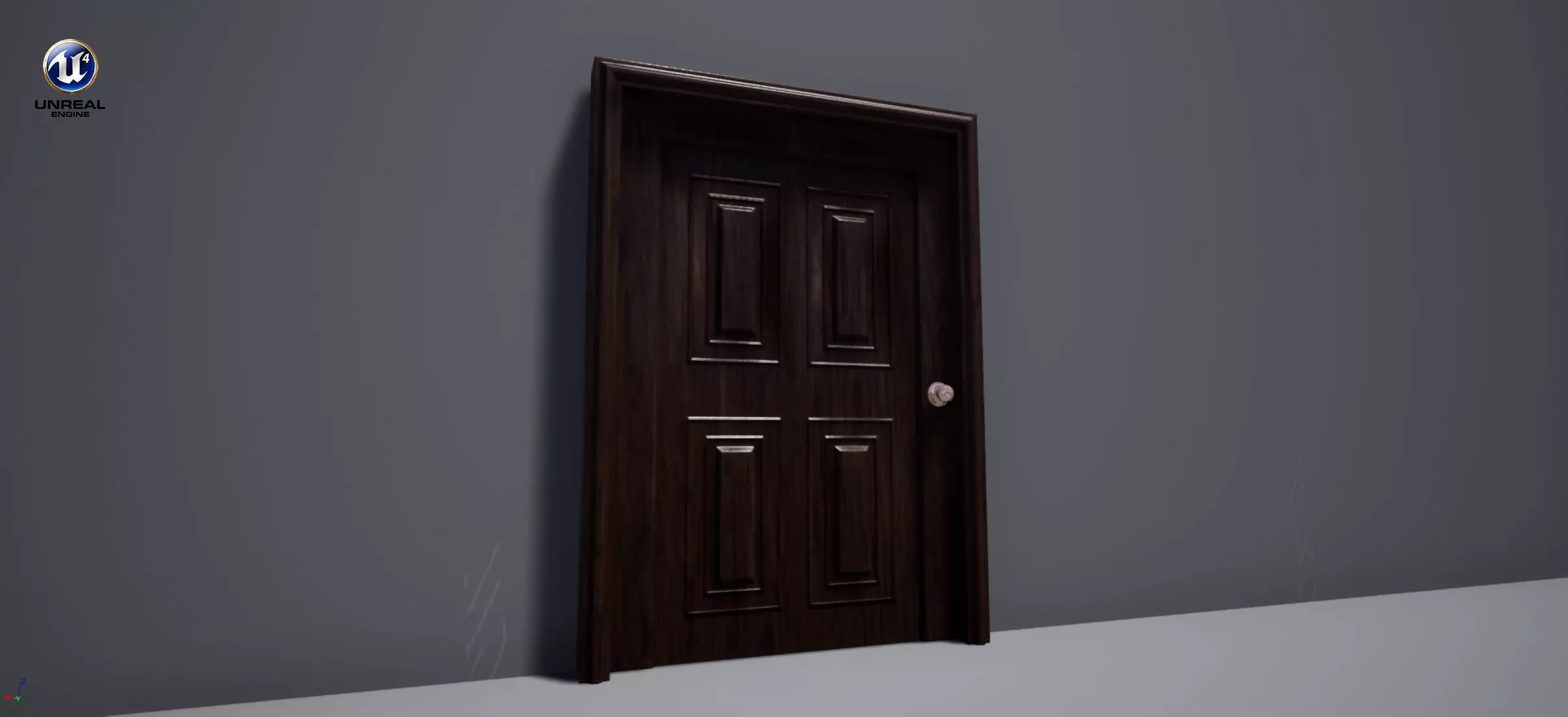 Wooden Door Free low-poly 3D model