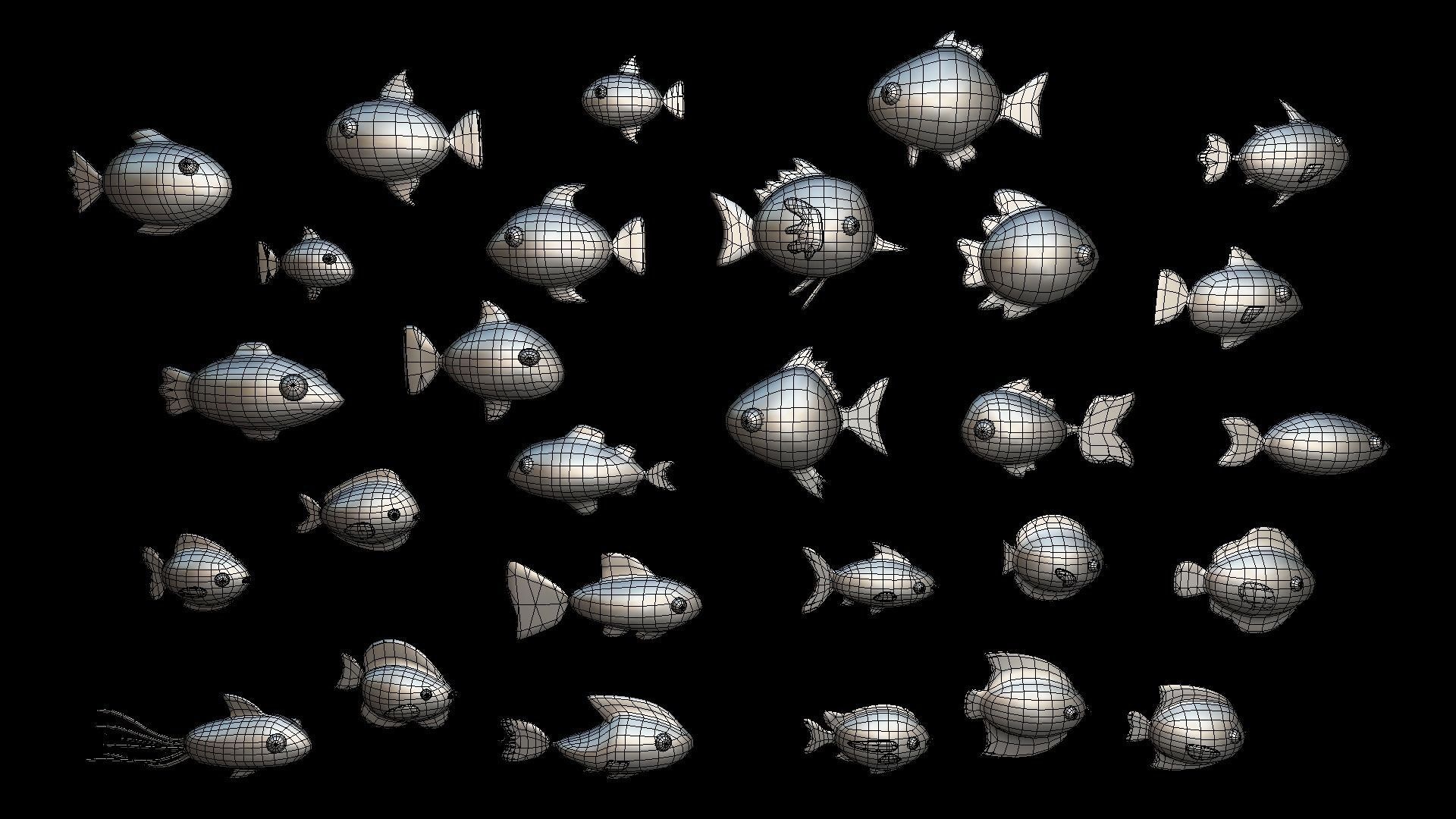 Cartoon Fish Pack 2  Low-poly 3D model_2