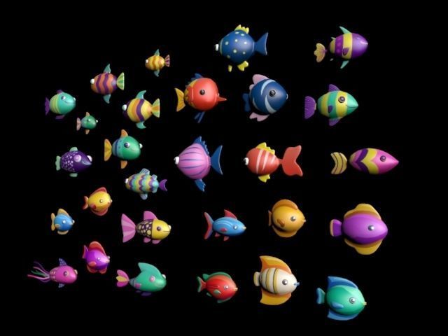 Cartoon Fish Pack 2  Low-poly 3D model_3