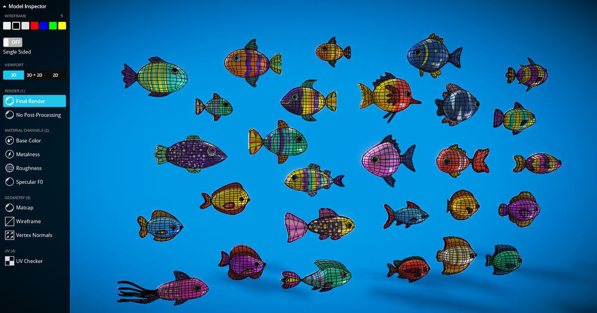 Cartoon Fish Pack 2  Low-poly 3D model_1