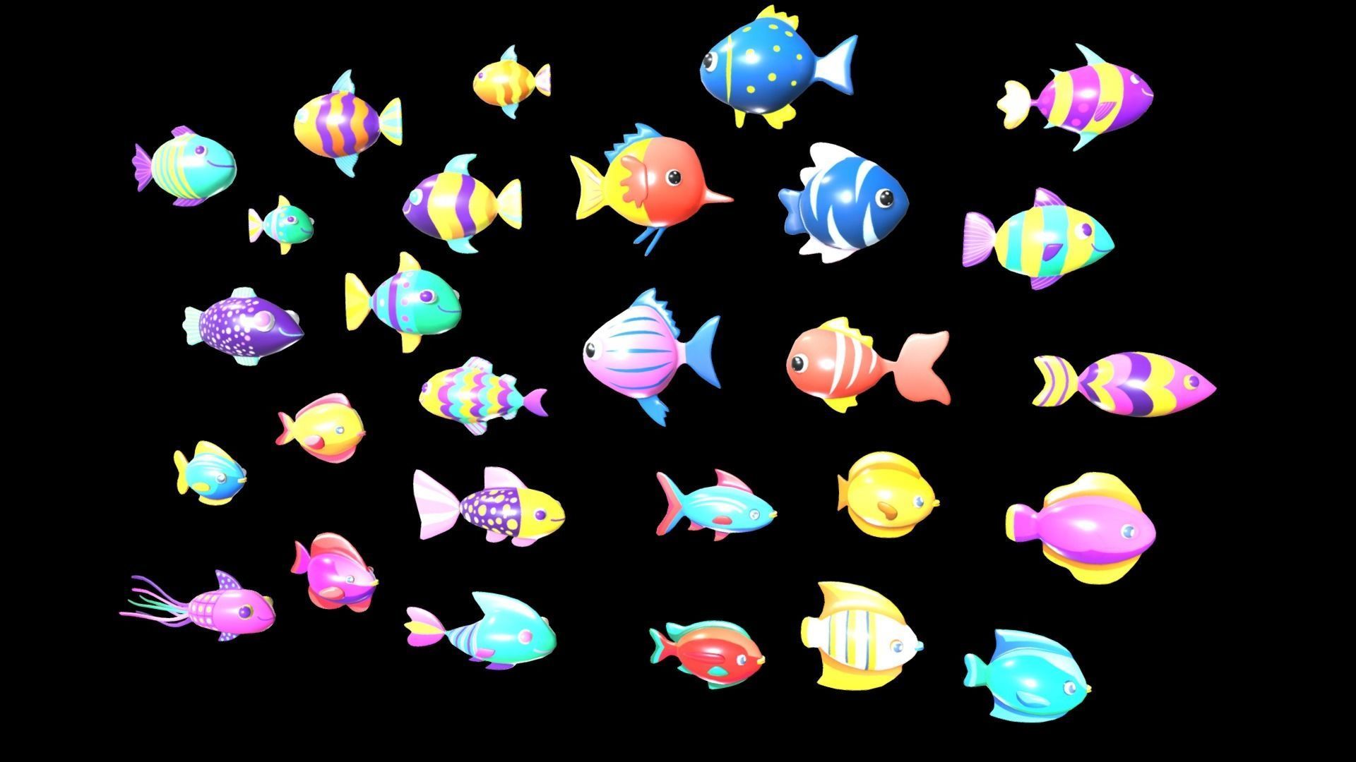 Cartoon Fish Pack 2  Low-poly 3D model_5