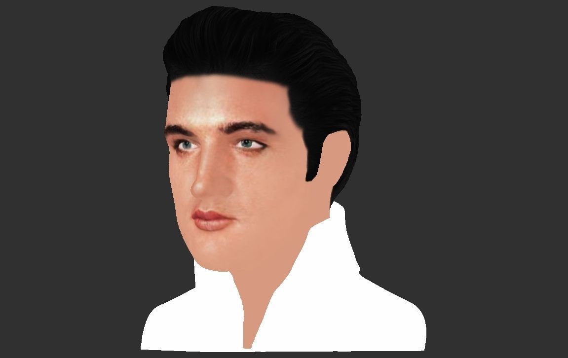 Elvis Presley bust ready for full color 3D printing 3D print model_21