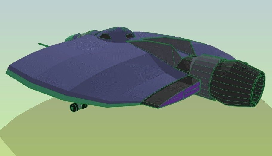 SQ Pummeler - Multirole space corvette Conqueror class - parked 3D print model_1