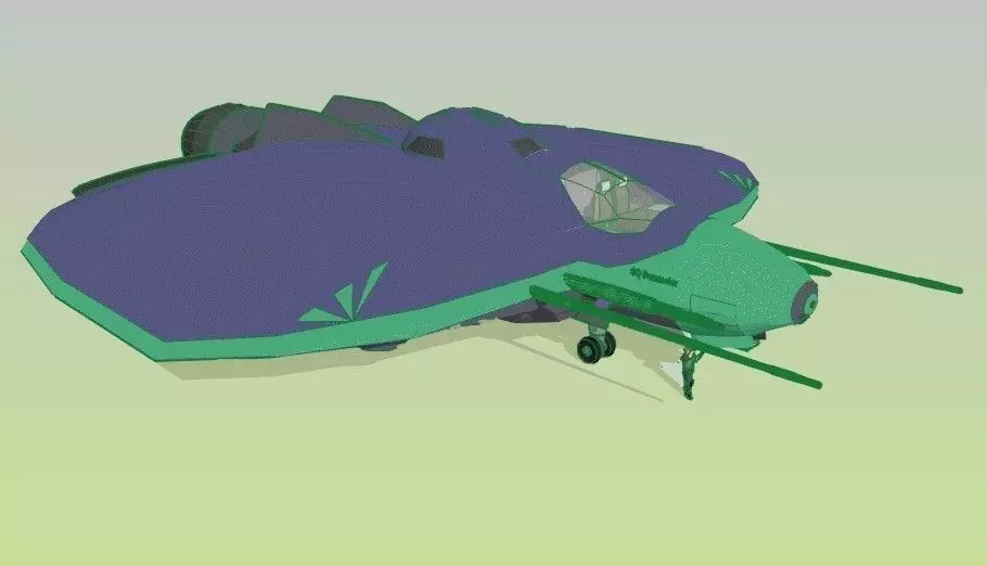 SQ Pummeler - Multirole space corvette Conqueror class - parked 3D print model_0