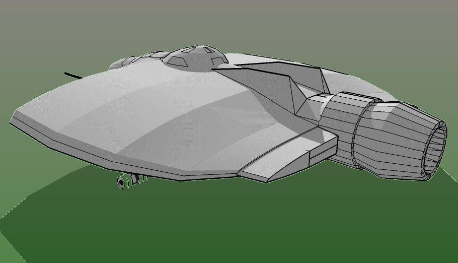 SQ Pummeler - Multirole space corvette Conqueror class - parked 3D print model_4