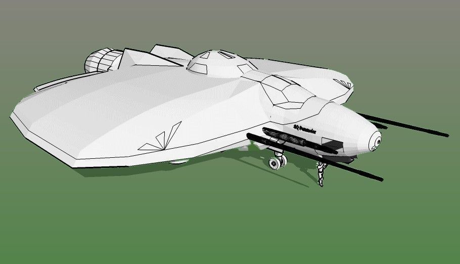 SQ Pummeler - Multirole space corvette Conqueror class - parked 3D print model_3